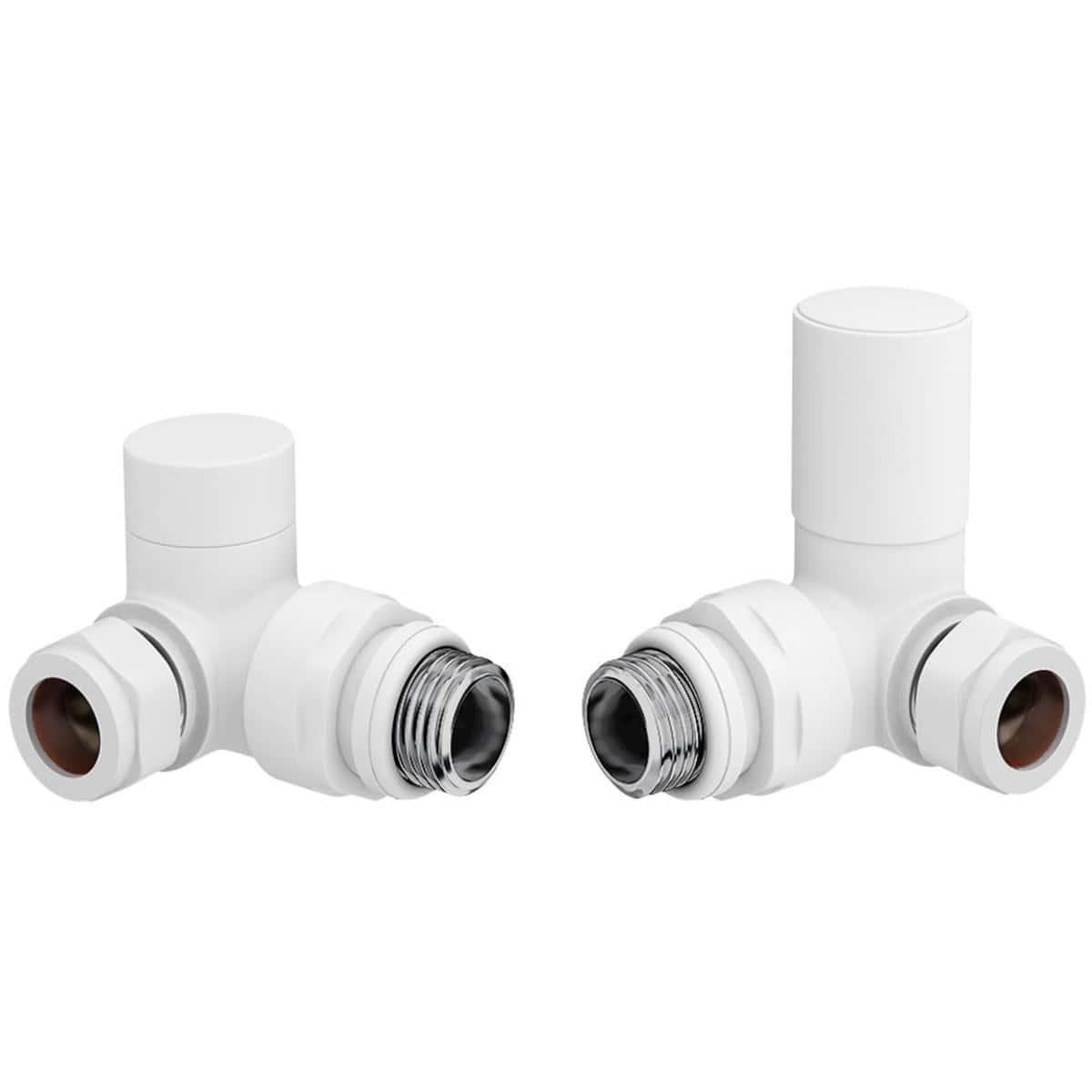 High-quality white plastic push-fit and compression fittings for bathroom plumbing, ideal for installing or repairing pipes in modern and traditional bathrooms. Suitable for hot and cold water systems.
