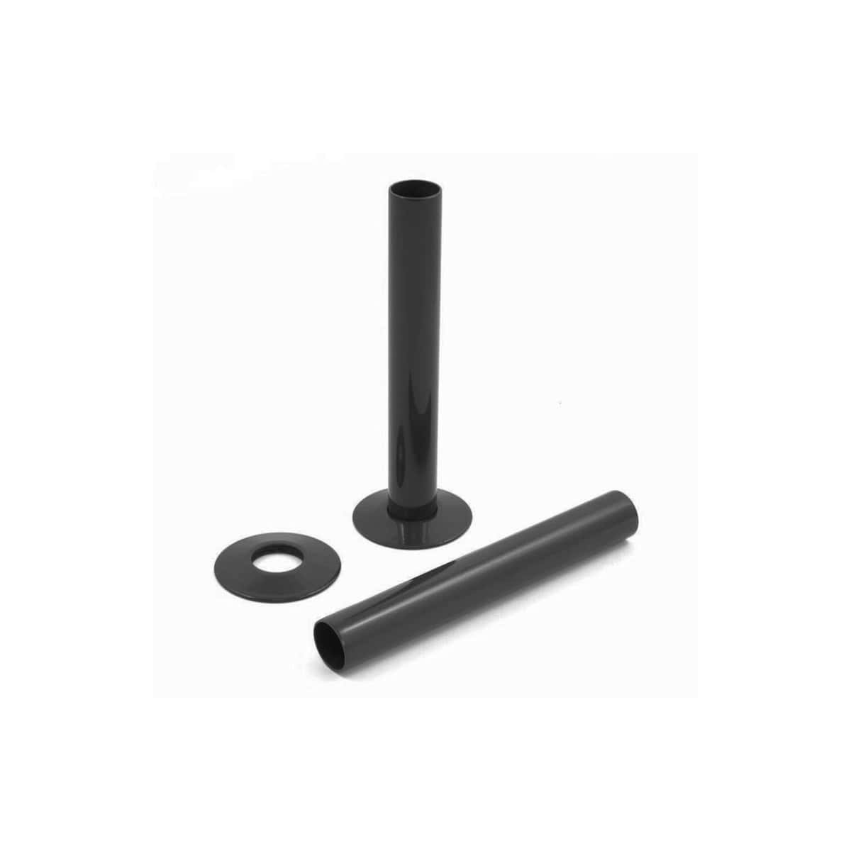 Black toilet cistern flush pipe and fittings set for bathroom upgrade, featuring durable materials and easy installation. Perfect for modern bathroom renovations and reliable flushing performance.