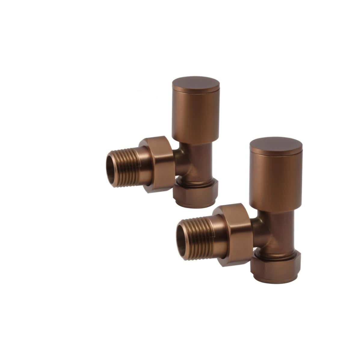 Brass radiator valves for bathroom heating systems, stylish and durable, ideal for modern bathroom installations, ensuring efficient temperature control and sleek design.