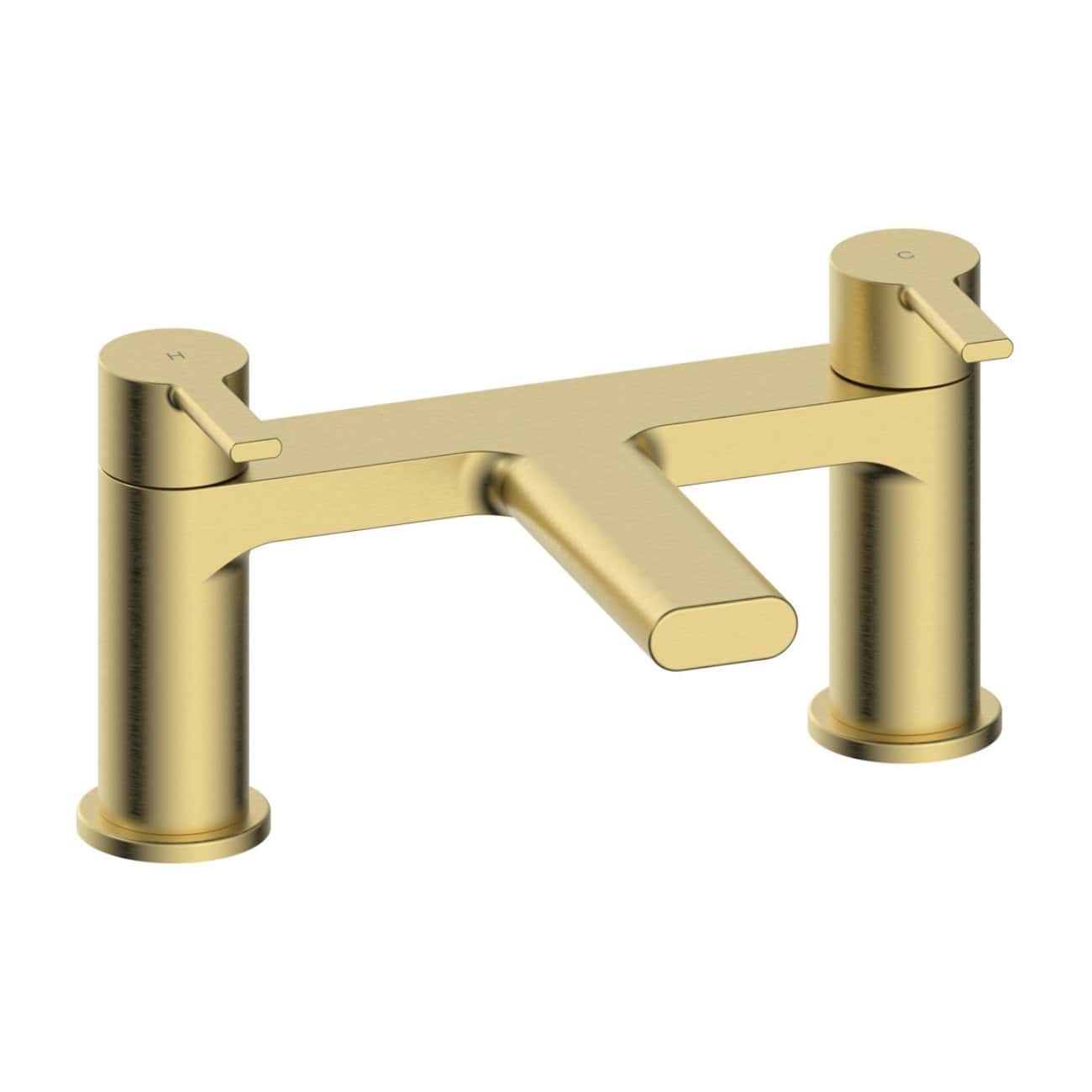 Gold bathroom sink mixer tap with dual temperature controls and sleek modern design for contemporary bathroom decor. Perfect for stylish and functional bathroom renovations.