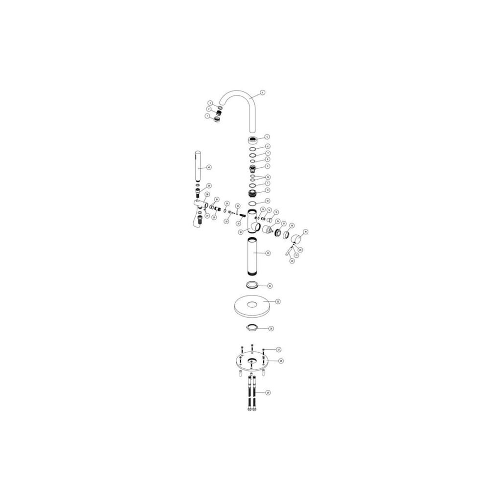 Flexible kitchen sink tap with easy installation and modern design, perfect for contemporary bathrooms and kitchens. Includes necessary fittings for efficient water flow and durability.