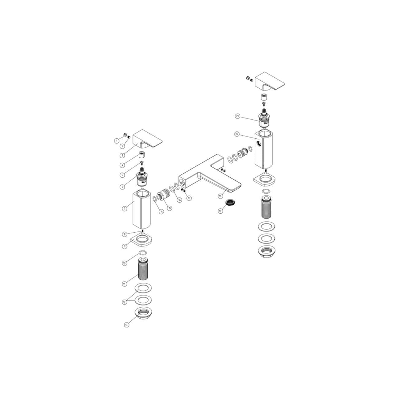 High-quality bathroom faucet installation diagram showcasing modern design, easy assembly, and durability, ideal for upgrading your Bubly Bathrooms. Clear visuals for DIY or professional plumbing projects.