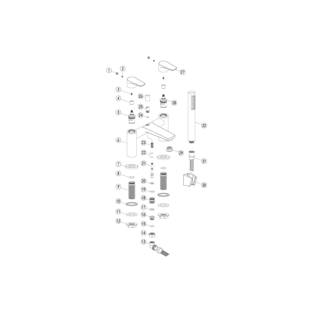 Flexible bathroom tap repair diagram showing all components and assembly parts for easy bathroom plumbing maintenance.