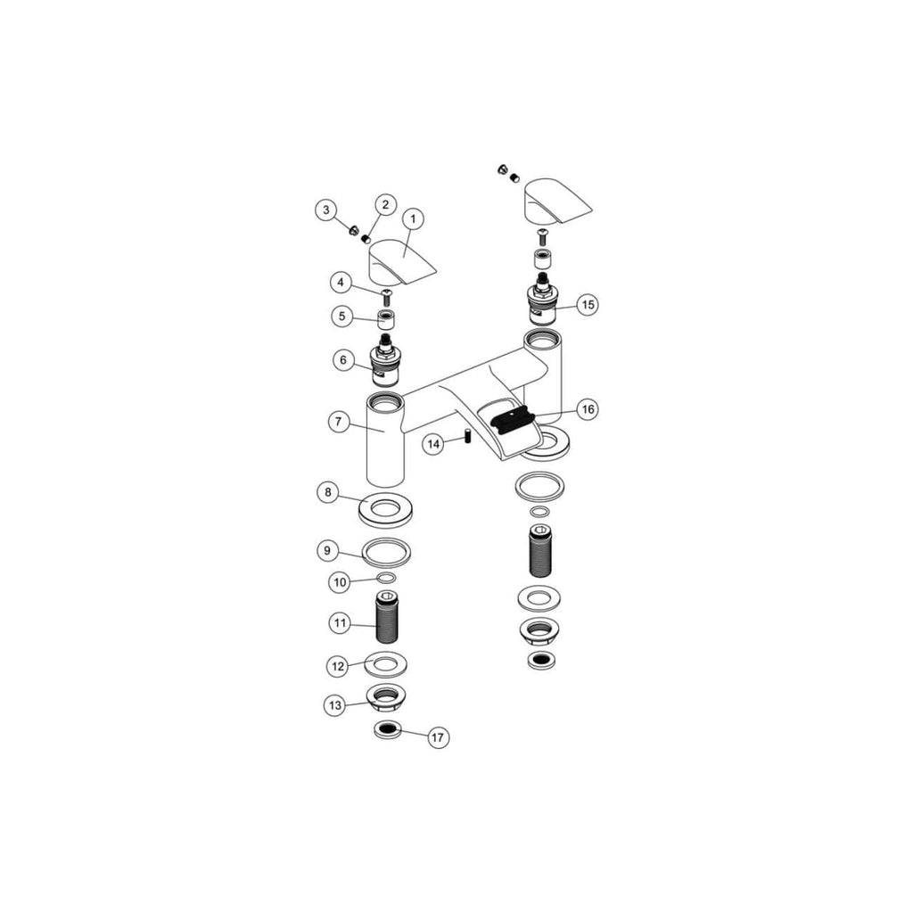 High-quality diagram of Bubly Bathrooms faucet parts with detailed labels and exploded view for installation and repair guidance.
