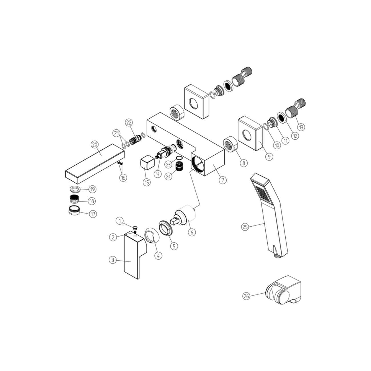 High-quality bathroom plumbing diagram from Bubly Bathrooms, showcasing detailed pipe fittings, valves, and fixtures for flawless bathroom installation and renovation.