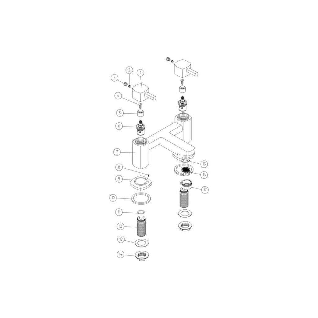Elegant bathroom faucet with detailed assembly diagram, showcasing modern design and plumbing components for sleek, efficient bathroom plumbing solutions. Ideal for bathroom renovation projects.