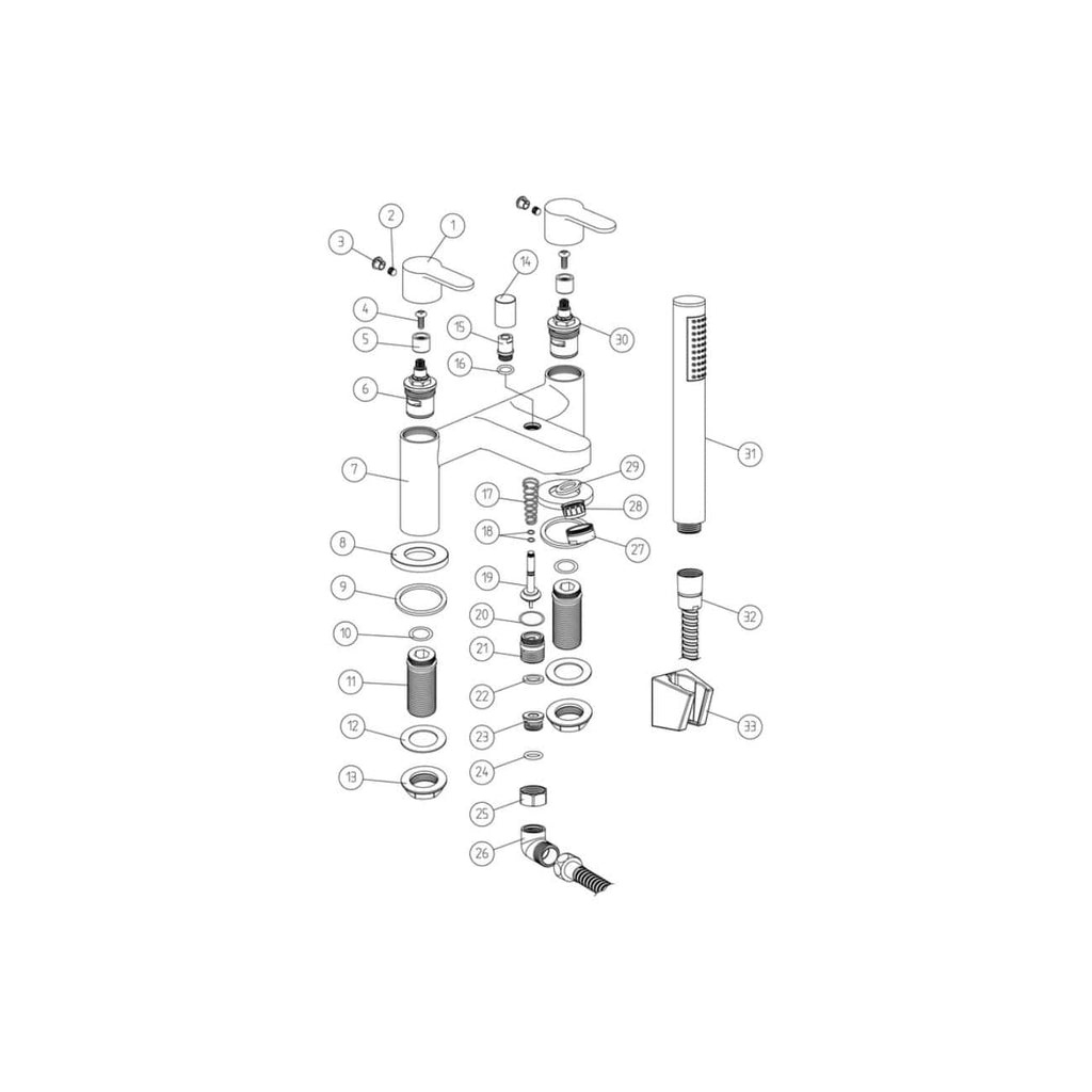 Flexible kitchen and bathroom mixer tap technical diagram, showing detailed parts and assembly for plumbing installation. Suitable for DIY plumbing repairs and maintenance.