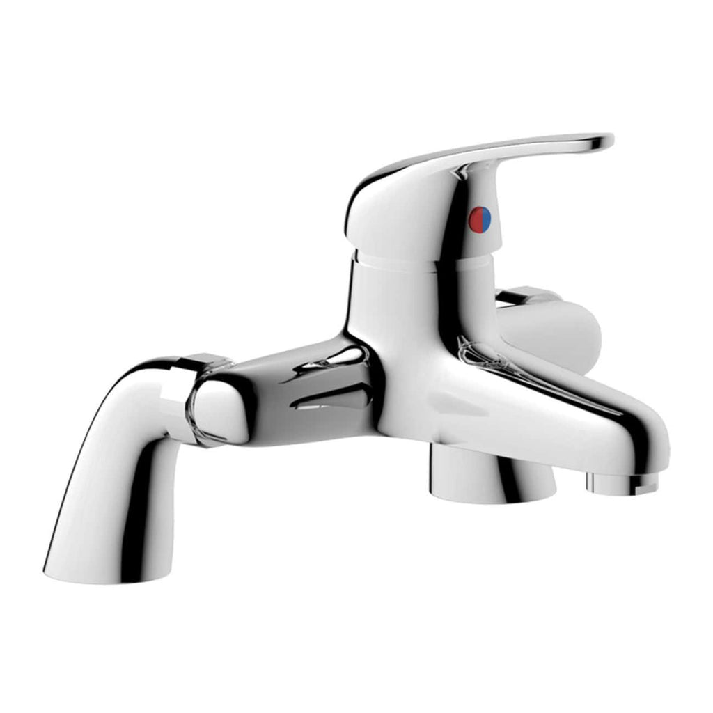 Chrome bathroom sink faucet with single handle, ideal for modern bathrooms and kitchen sinks. Easy-to-use design with a sleek, polished finish for contemporary bathroom aesthetics.