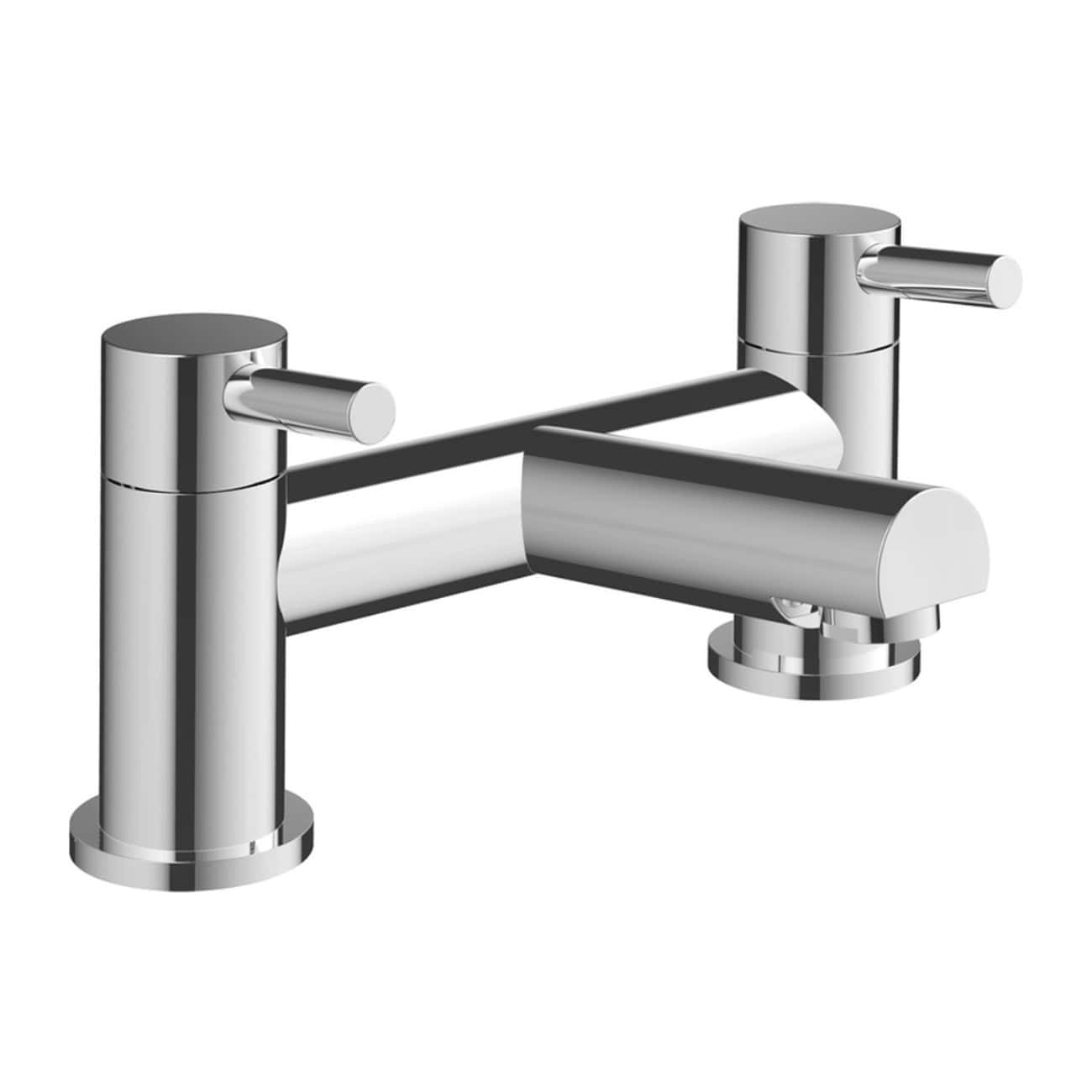 Sleek chrome bathroom mixer tap with modern design, ideal for kitchen or bathroom sink, featuring dual handles for precise water control and a polished finish for a contemporary look.