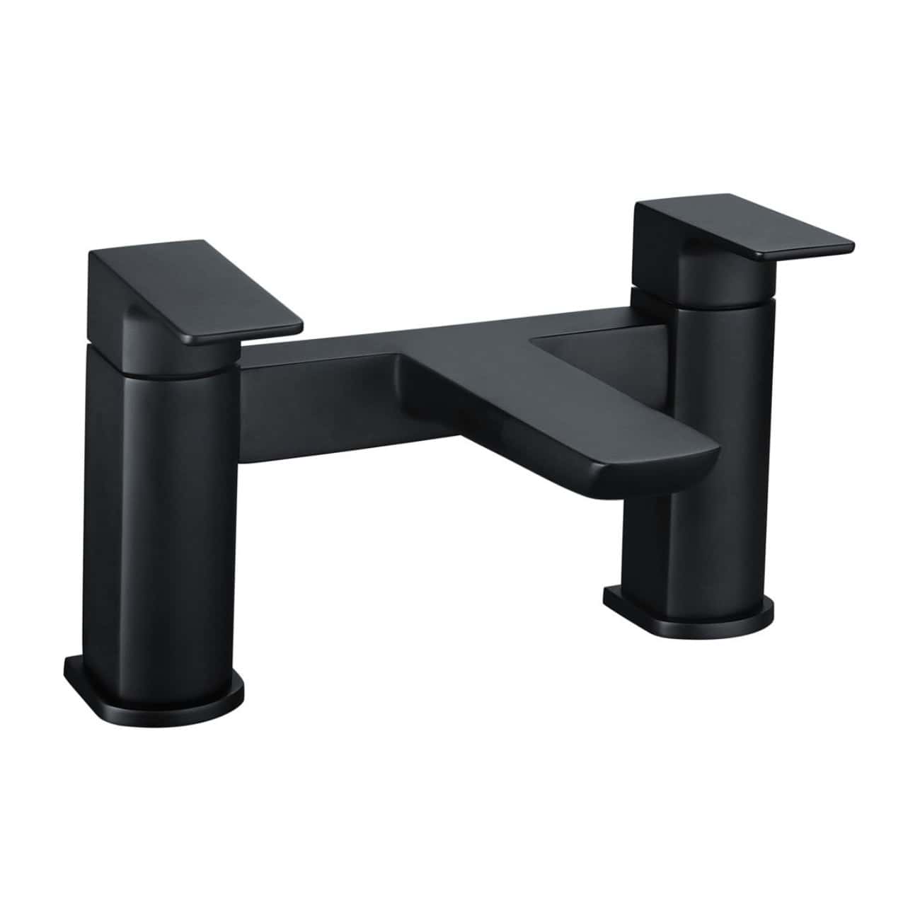 Modern black bathroom basin mixer tap designed for stylish and functional bathroom sinks. Durable matte black finish with easy-to-use flat lever handles. Perfect for contemporary bathroom remodels.