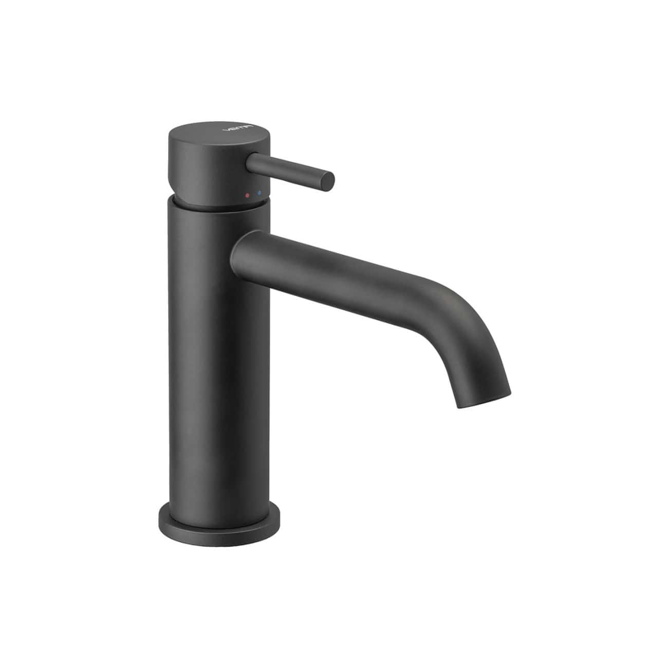 Sleek black bathroom tap with modern minimalist design, perfect for contemporary bathroom sinks, featuring a single lever for easy control and corrosion-resistant finish for durability.