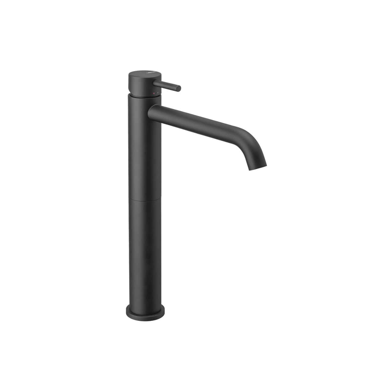 Sleek black bathroom tap with modern minimalist design, ideal for contemporary Bubly Bathrooms installations, featuring a single lever for easy water control.