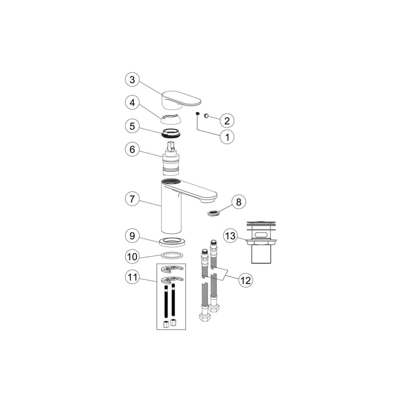 Flexible modern bathroom faucet with installation components, leak-proof seals, and sleek design for contemporary bathroom upgrades. Perfect for stylish and functional bathroom sink setups.