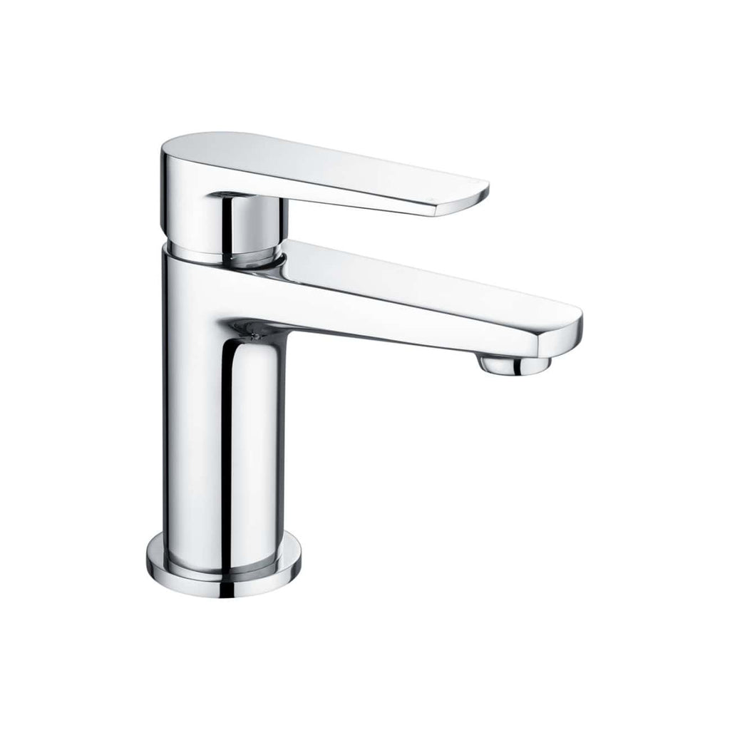 Polished chrome bathroom tap with modern design, ideal for kitchen or basin use, featuring a single lever handle for easy water control.