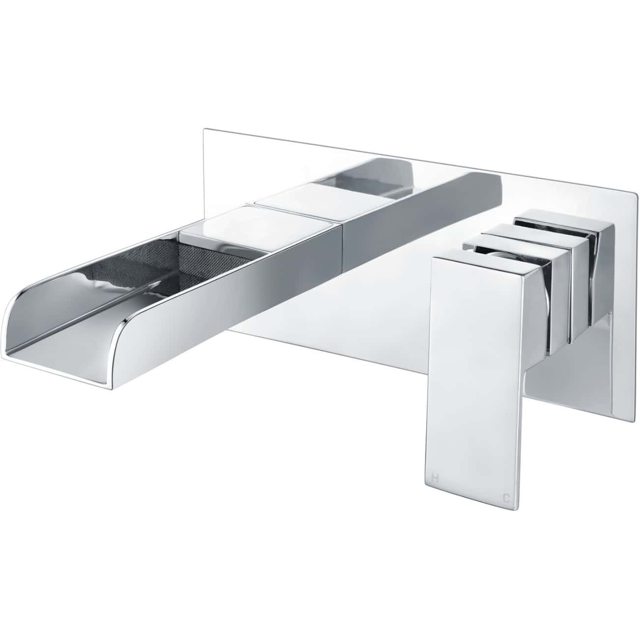 Polished chrome bathroom tap with built-in filtration and flow control, modern design for contemporary bathrooms.