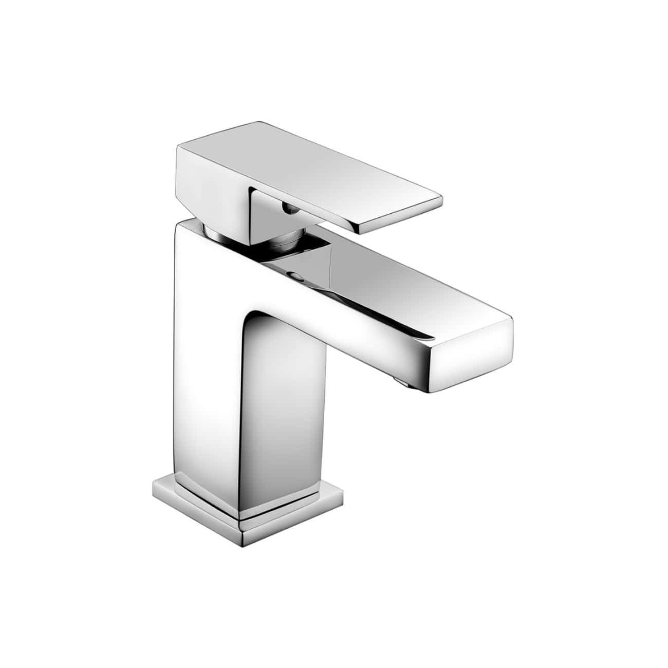 Polished chrome bathroom basin mixer tap, modern minimalist design. Suitable for contemporary bathrooms, durable and easy to install, enhances aesthetic appeal.