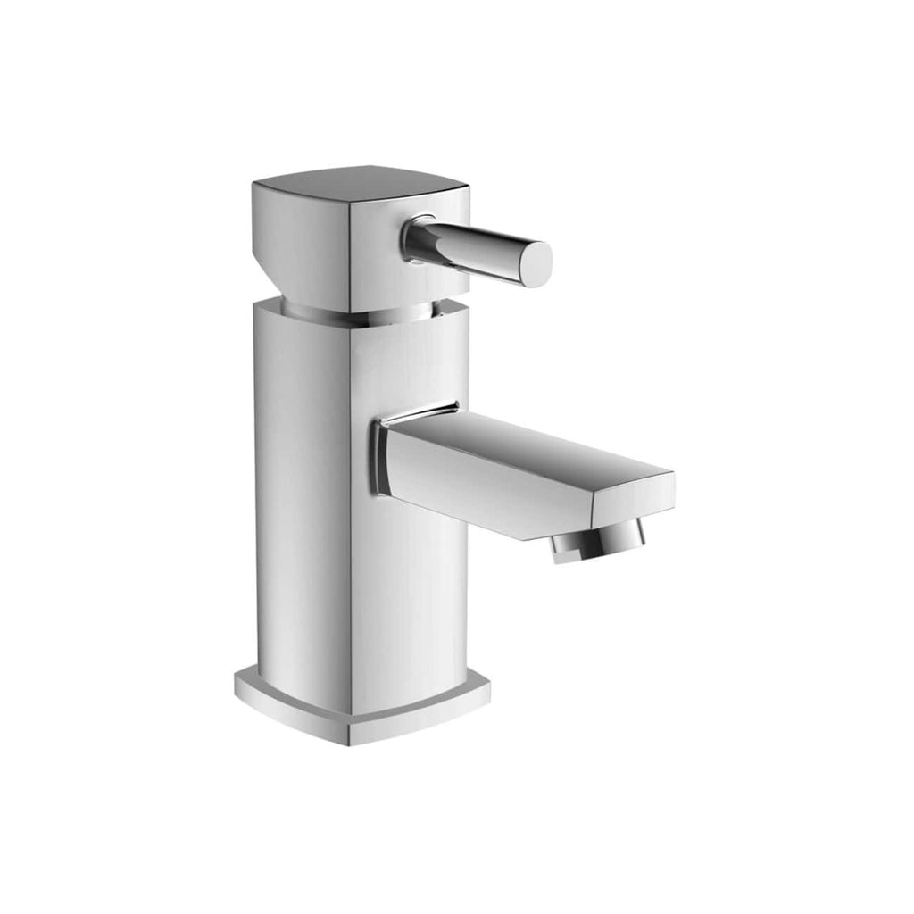 Sleek modern chrome bathroom basin mixer tap with a minimalist design, ideal for contemporary stylish bathrooms.