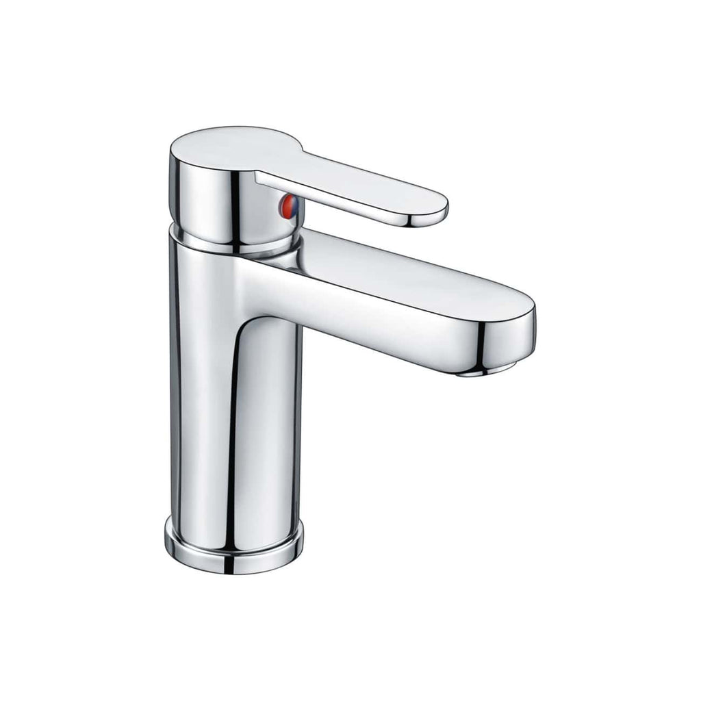 Chrome bathroom faucet, modern single-handle sink tap for stylish bathroom or kitchen use, sleek design, high-quality finish, ideal for contemporary homes and renovation projects.
