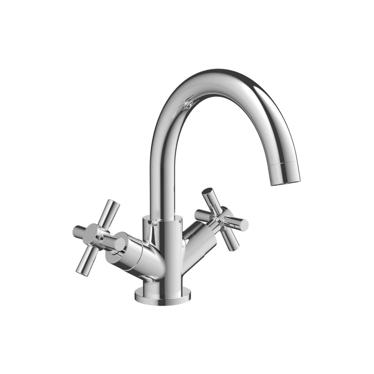 Chrome kitchen and bathroom tap, modern and sleek design, ideal for contemporary kitchens. Durable, easy to install, and perfect for hot and cold water distribution in residential bathrooms and kitchens.