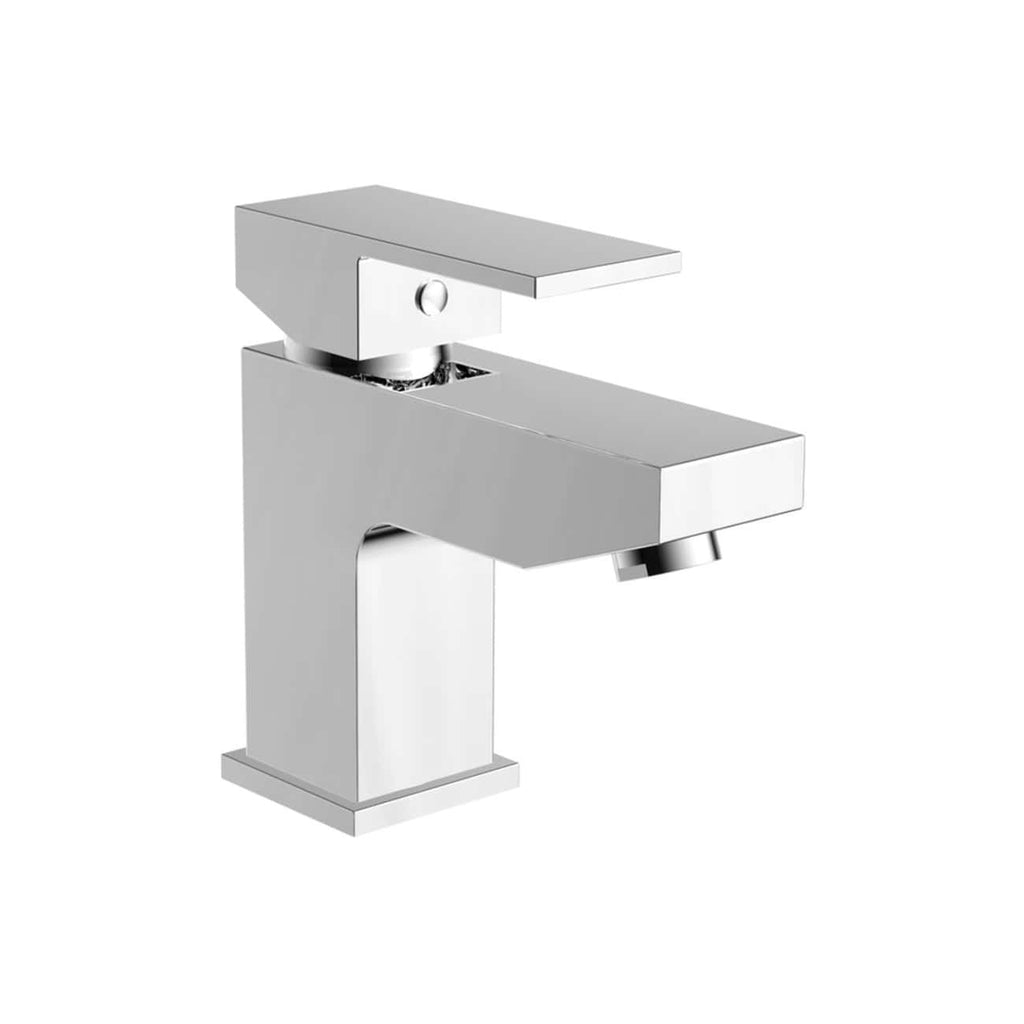Sleek modern chrome bathroom basin mixer tap with a minimalist design for contemporary bathrooms. Durable and stylish, perfect for adding a touch of elegance to your bathroom fixtures.