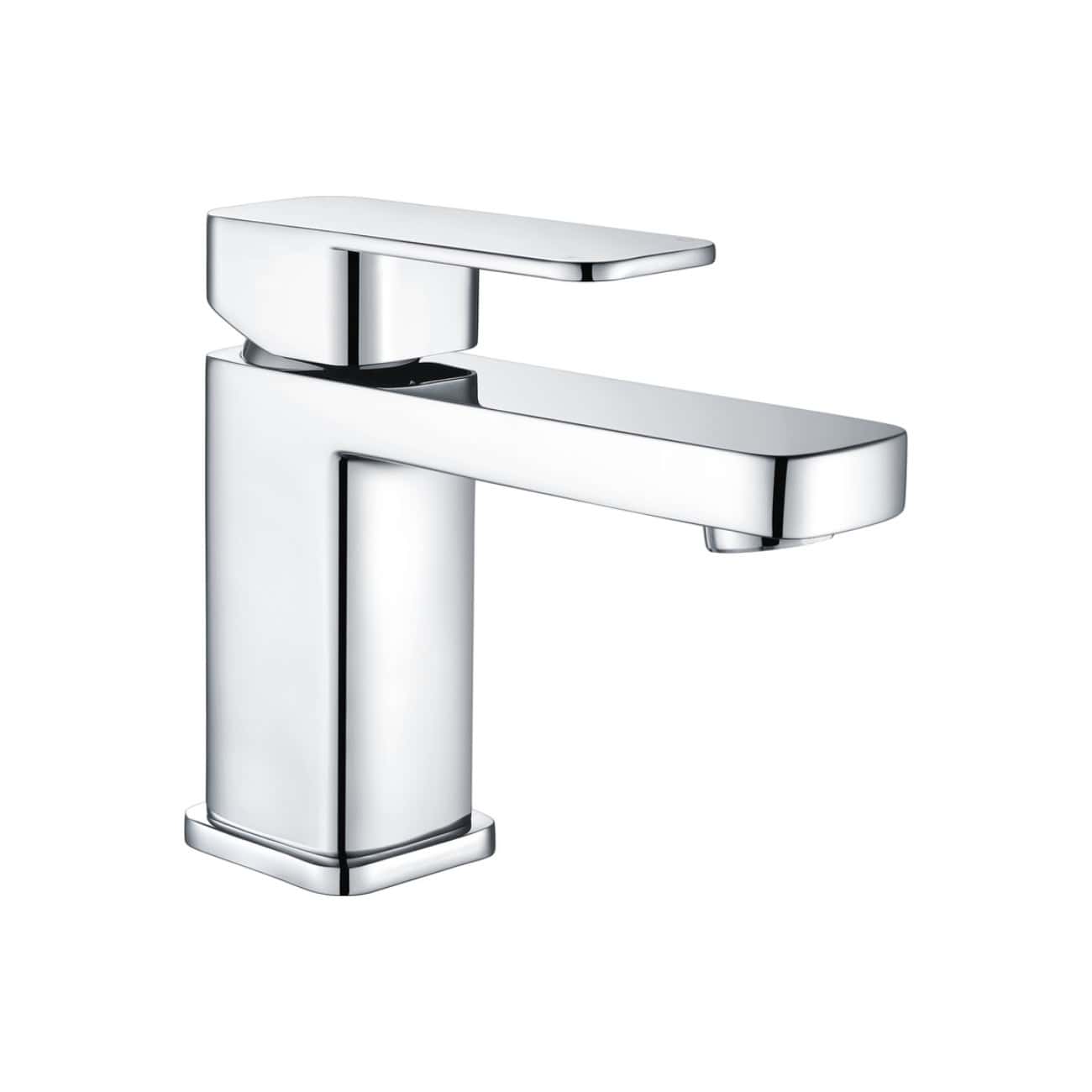 Polished chrome bathroom sink mixer tap for modern bathroom design.