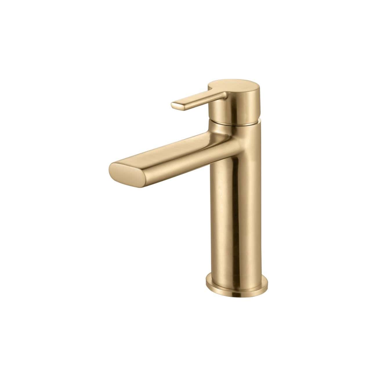 Brass bathroom sink tap, modern gold finish, stylish and durable design for elegant bathroom decor.