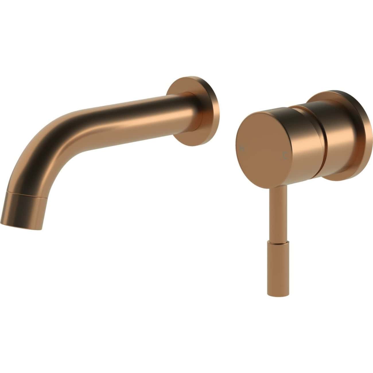 Sleek bronze bathroom tap with wall-mounted design and modern lever handle, ideal for contemporary bathrooms. Perfect for enhancing bathroom aesthetics with elegant, durable fixtures.