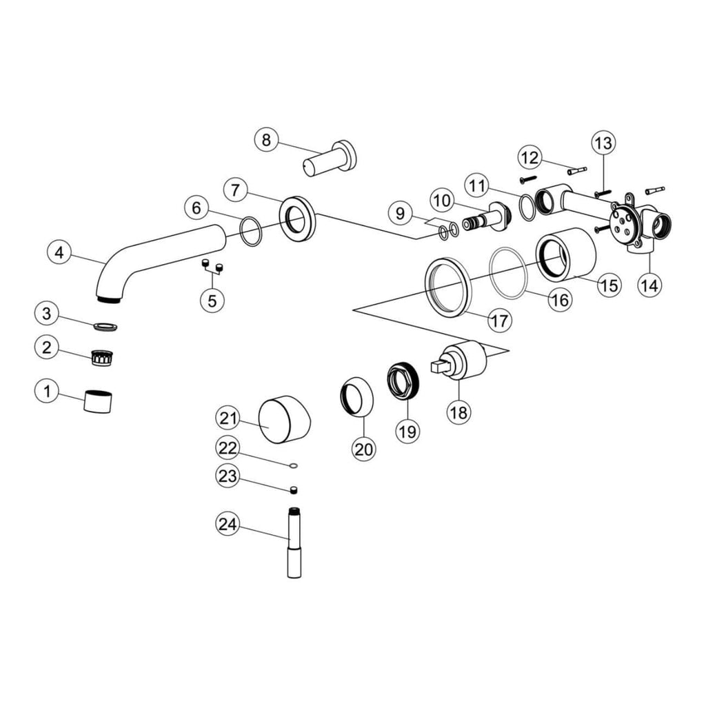 Flexible bathroom tap plumbing diagram for installation and repairs, showing detailed parts and assembly process. Ideal for DIY enthusiasts and professional plumbers.