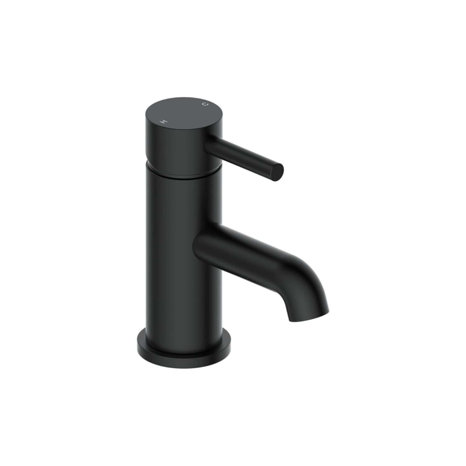 Matte black bathroom faucet with modern single-handle design, ideal for contemporary bathroom sinks, featuring high-quality ceramic disc valve for durability and smooth operation.