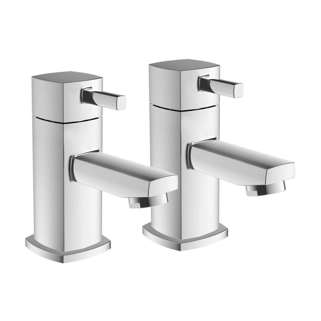Sleek modern chrome bathroom faucets, ideal for contemporary washbasins and basins, featuring a minimalist design with clean lines and a polished finish for stylish bathroom upgrades.