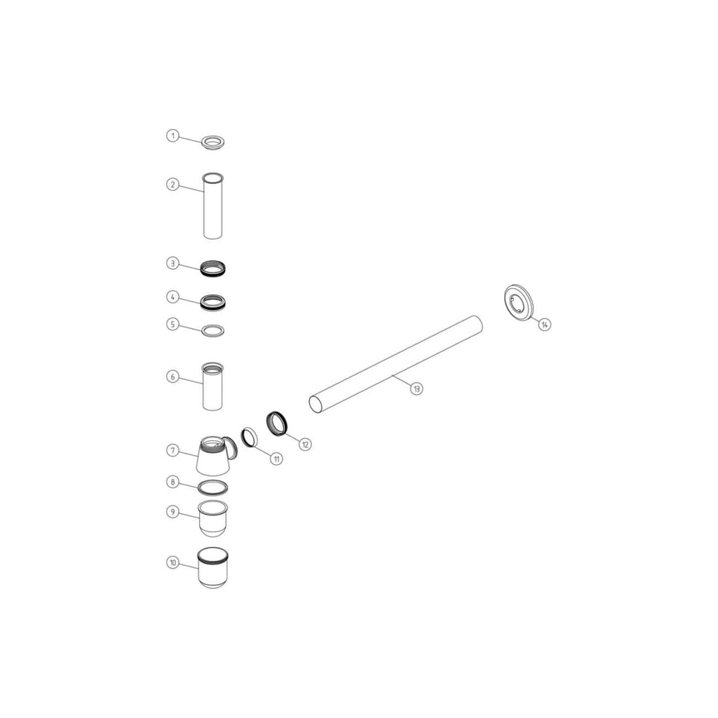 High-quality bathroom tap assembly diagram for Bubly Bathrooms, showcasing plumbing components, seals, and fittings used in modern bathroom fixtures. Perfect for DIY installations and professional plumbing reference.