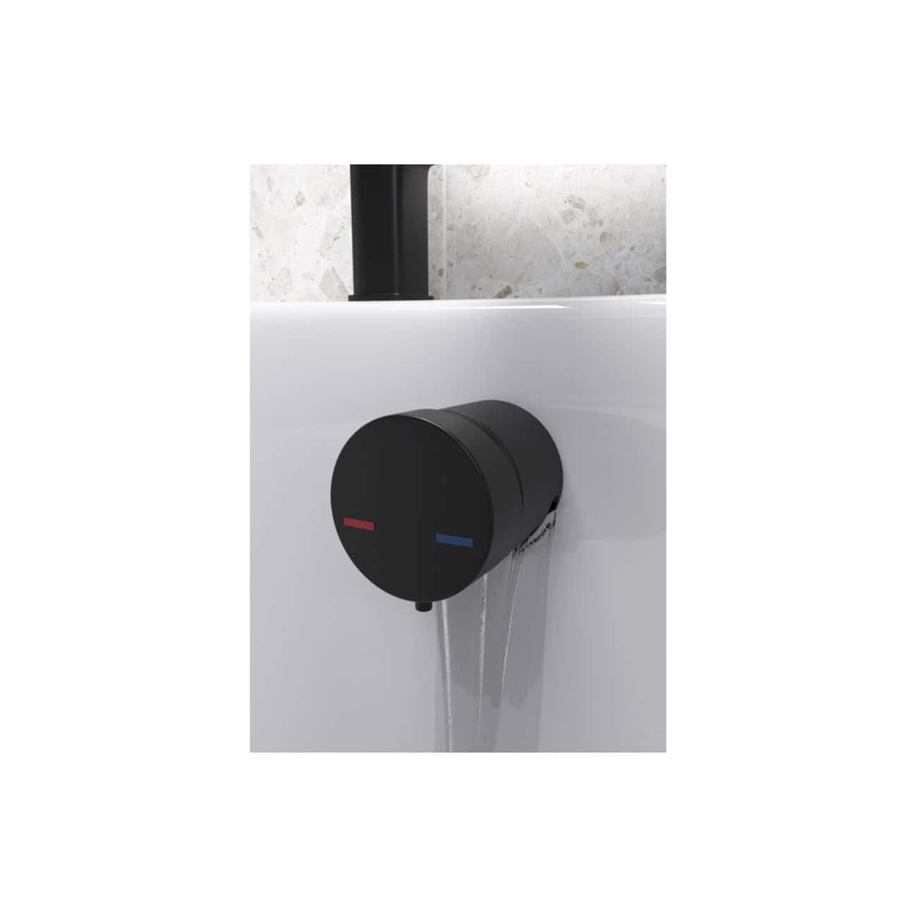 Condensation control radiator with temperature adjustment knob, ideal for modern bathroom climate regulation and moisture management.