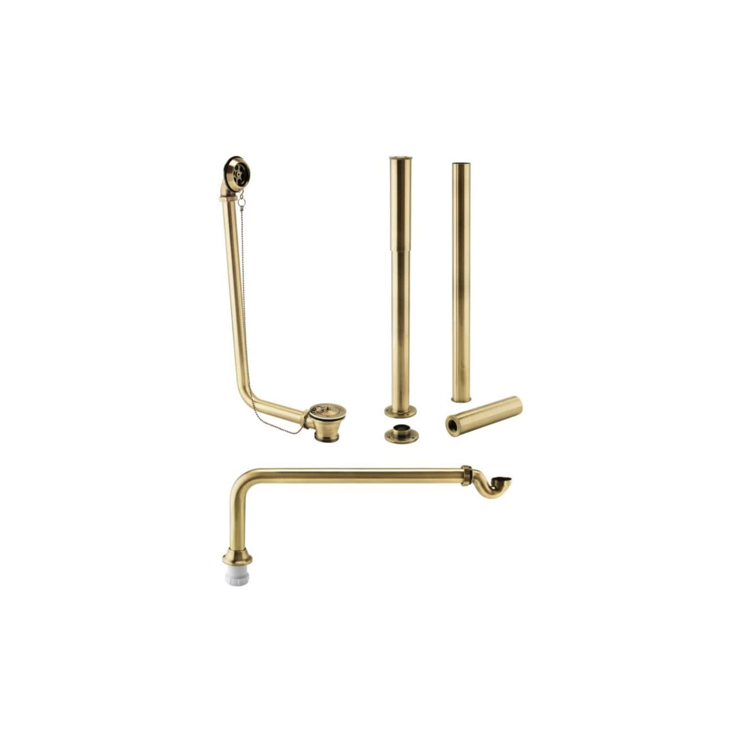 Shiny gold bathroom sink plumbing set including drain, pipes, and hardware for luxurious bathroom installations. Perfect for upgrading or replacing modern bathroom fixtures.