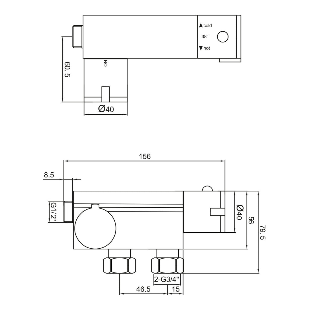 Scudo Thermostatic Douche Kit