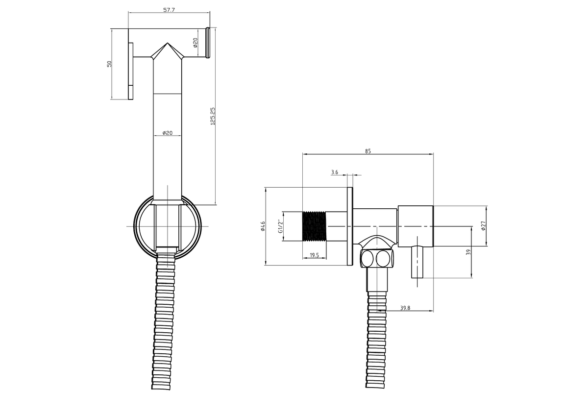 Scudo Thermostatic Douche Kit