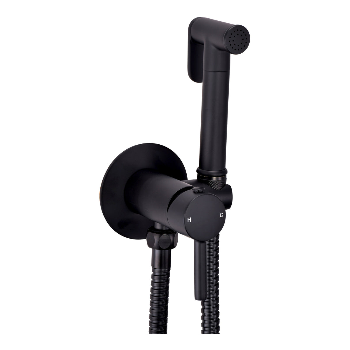 Scudo Handset With Flexi Hose And Outlet Elbow, Black