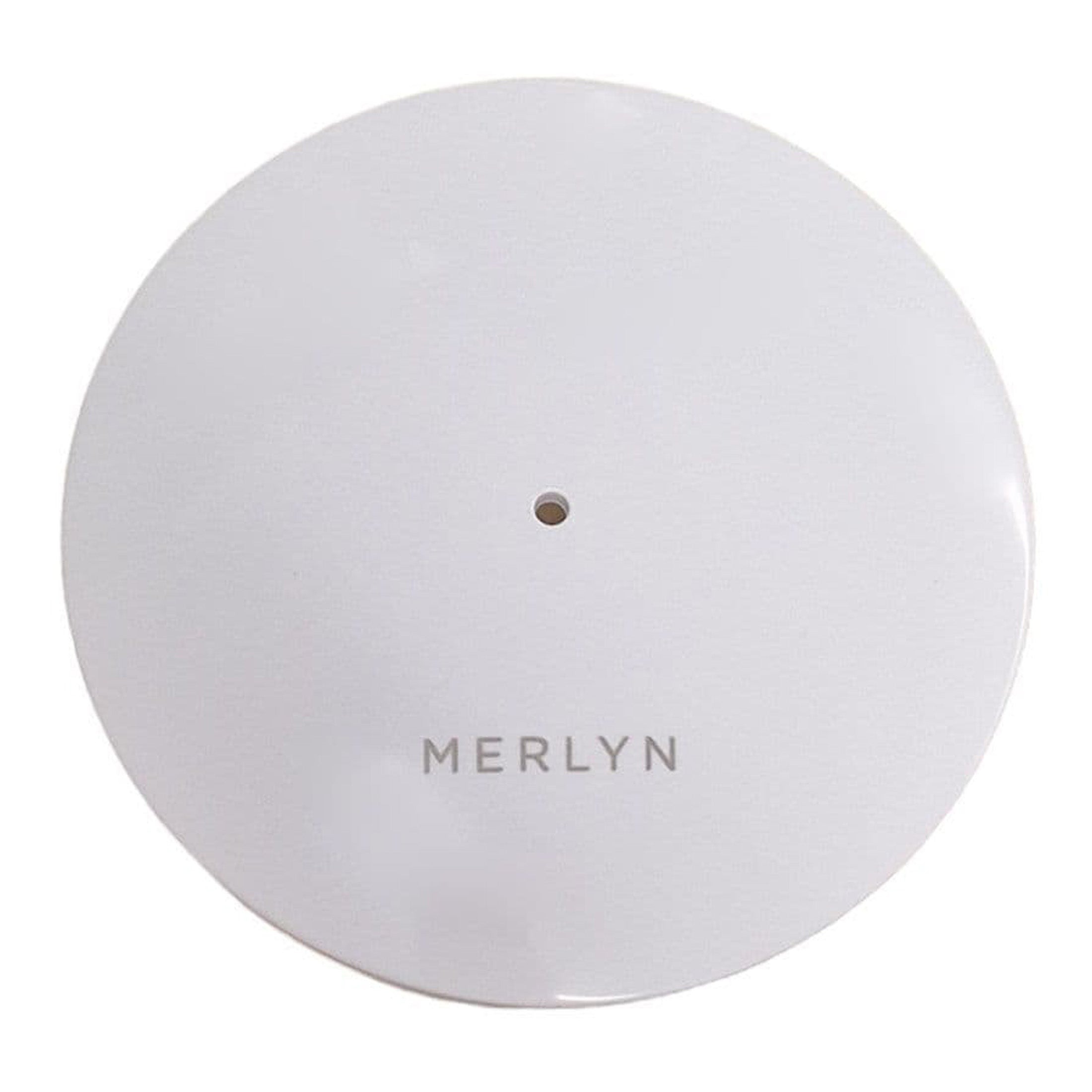Modern round Merlyn bathroom diffuser with sleek white finish, ideal for stylish and functional bathroom environments. Perfect for enhancing bathroom decor with contemporary design.