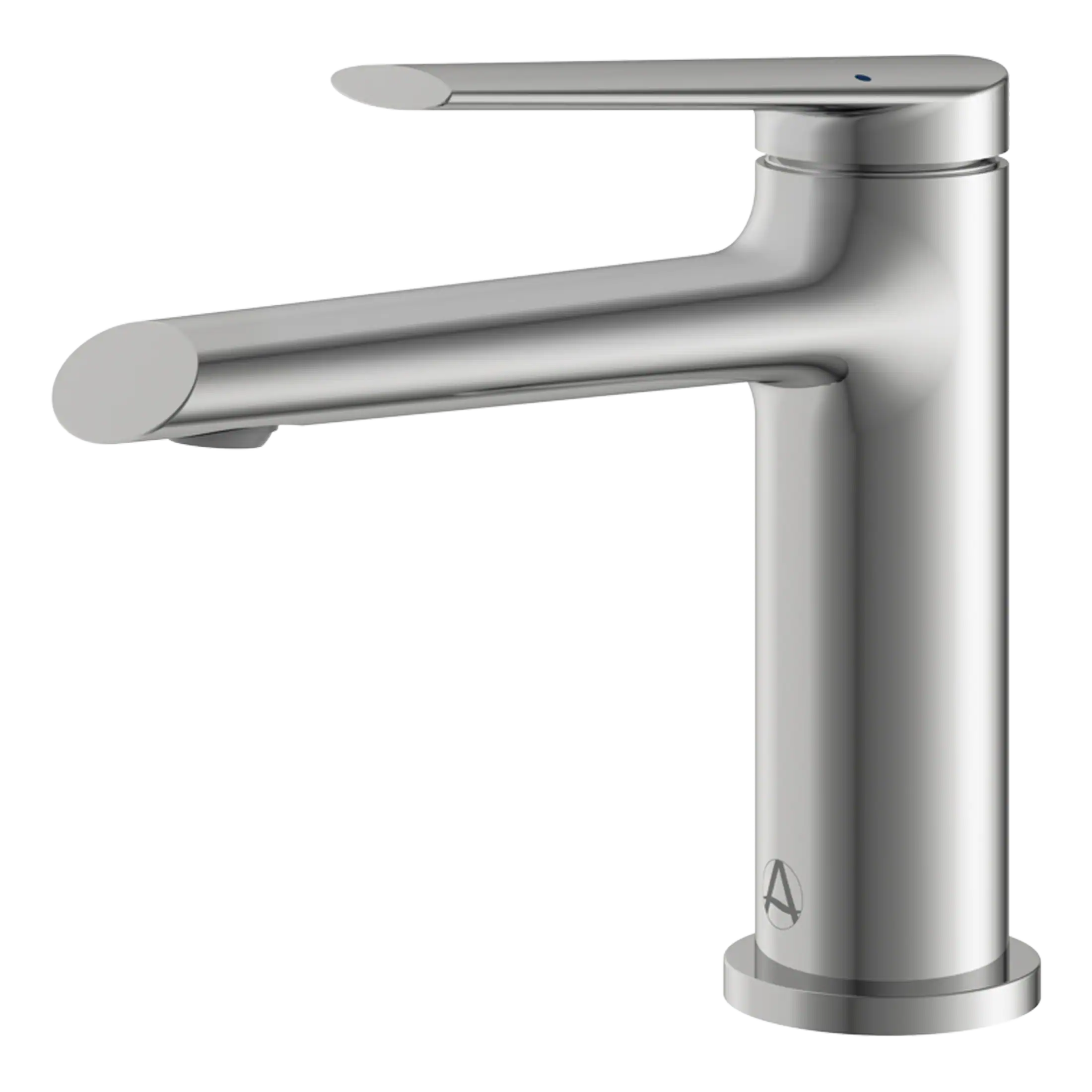 Sleek modern stainless steel bathroom faucet with minimalist design, ideal for stylish bathroom renovations and high-end fixtures.
