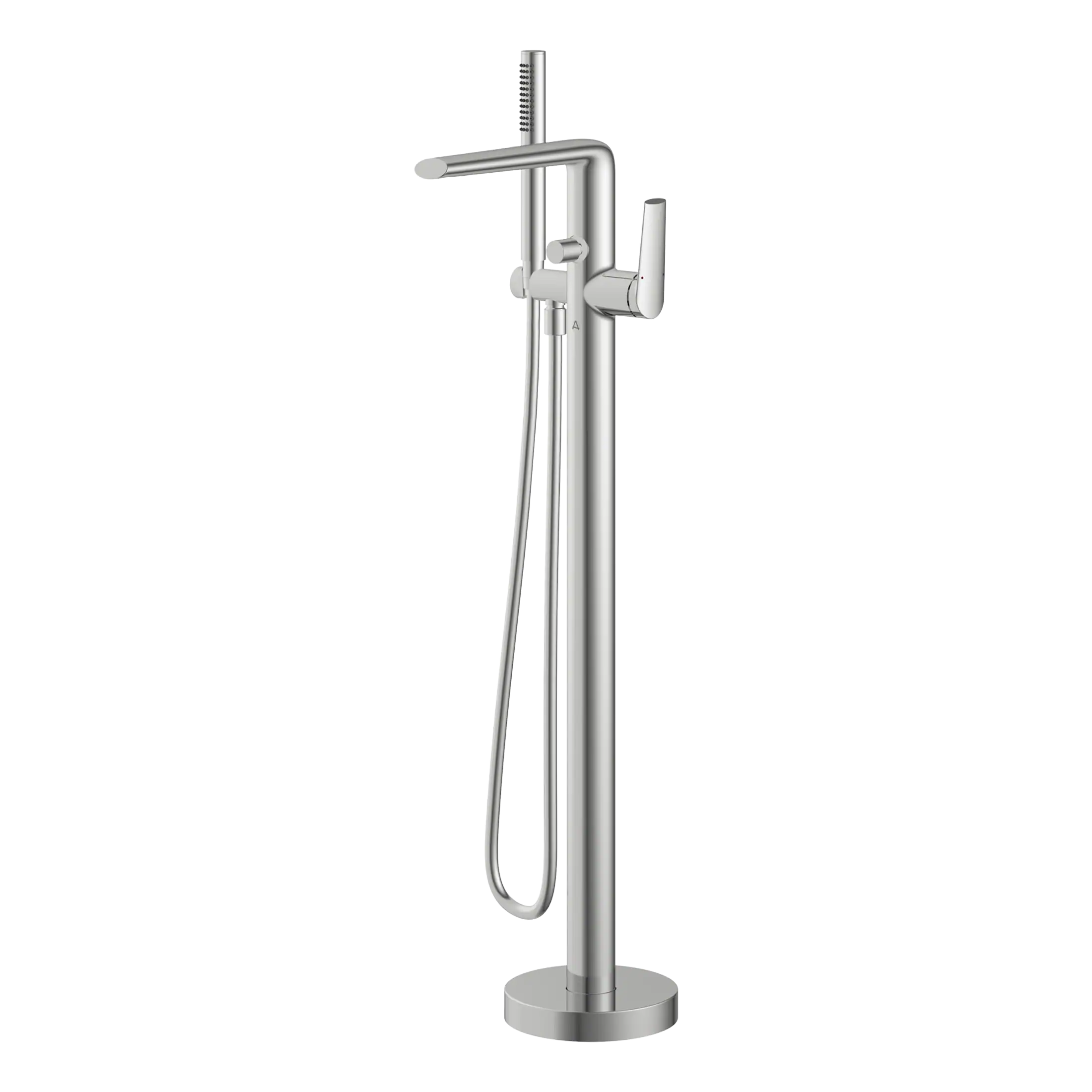 Modern chrome bathroom shower mixer with adjustable height and handheld showerhead for accessible and stylish bathroom renovation.