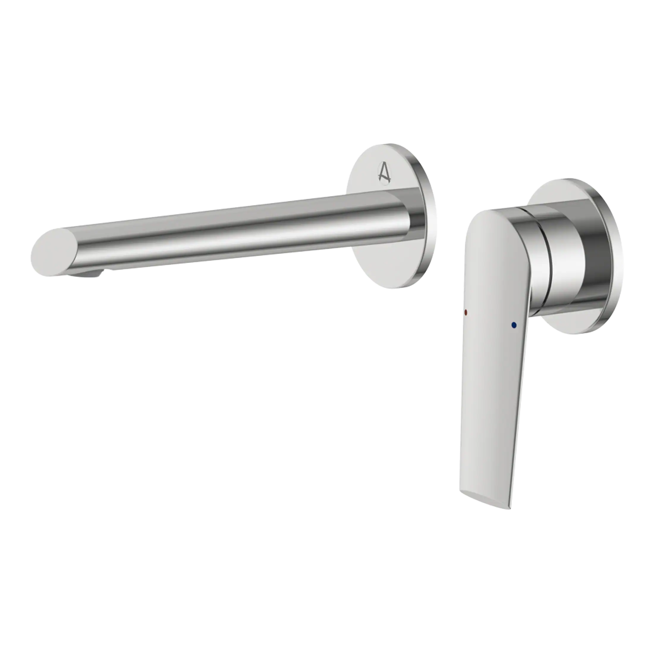 Elegant modern bathroom mixer tap with sleek chrome finish, featuring a minimalist design and easy-to-use single lever for precise water temperature control. Ideal for contemporary bathroom settings.