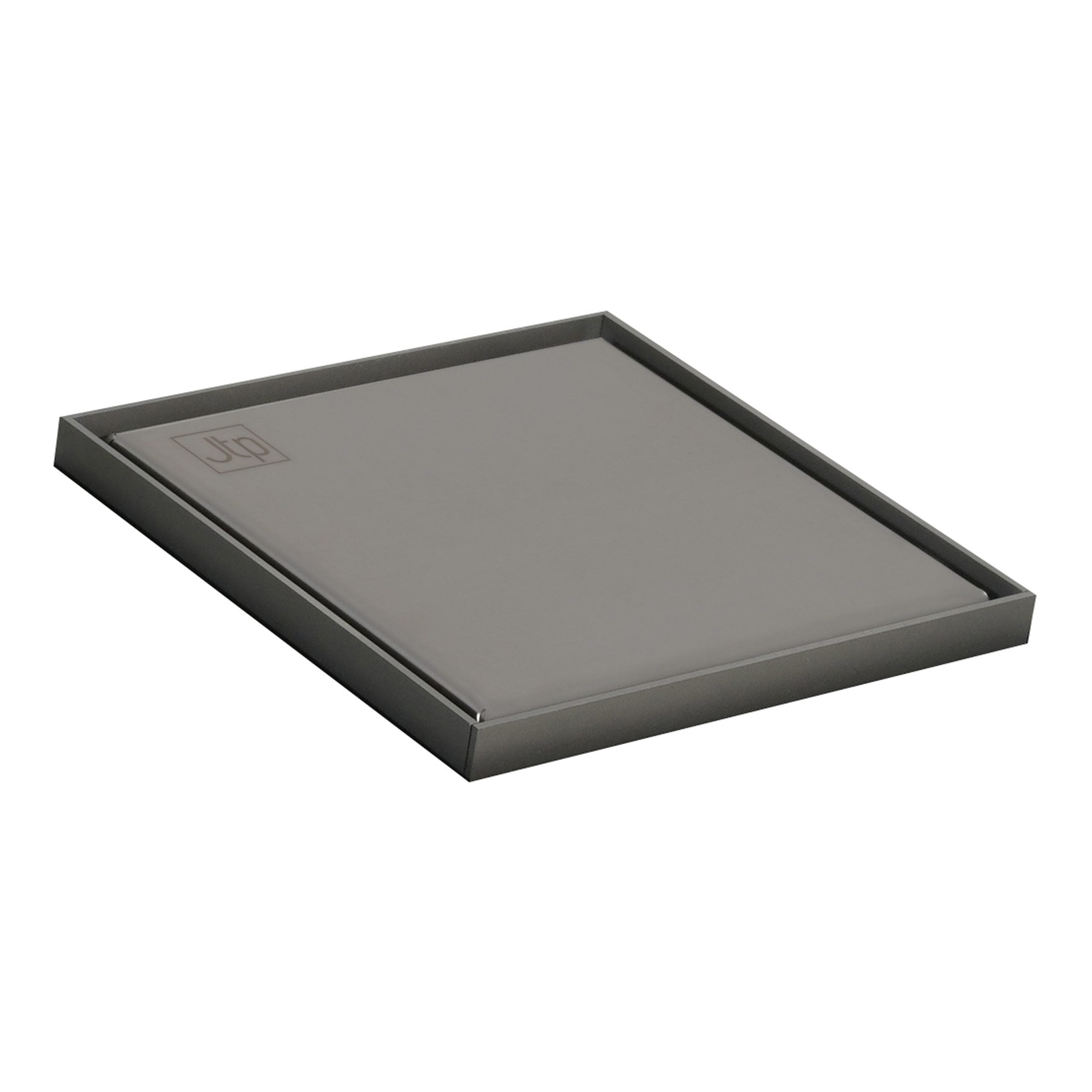 High-quality minimalist shower tray from Bubly Bathrooms featuring a sleek grey finish and modern design, ideal for contemporary bathroom setups. Perfect for stylish, functional wet room installations.
