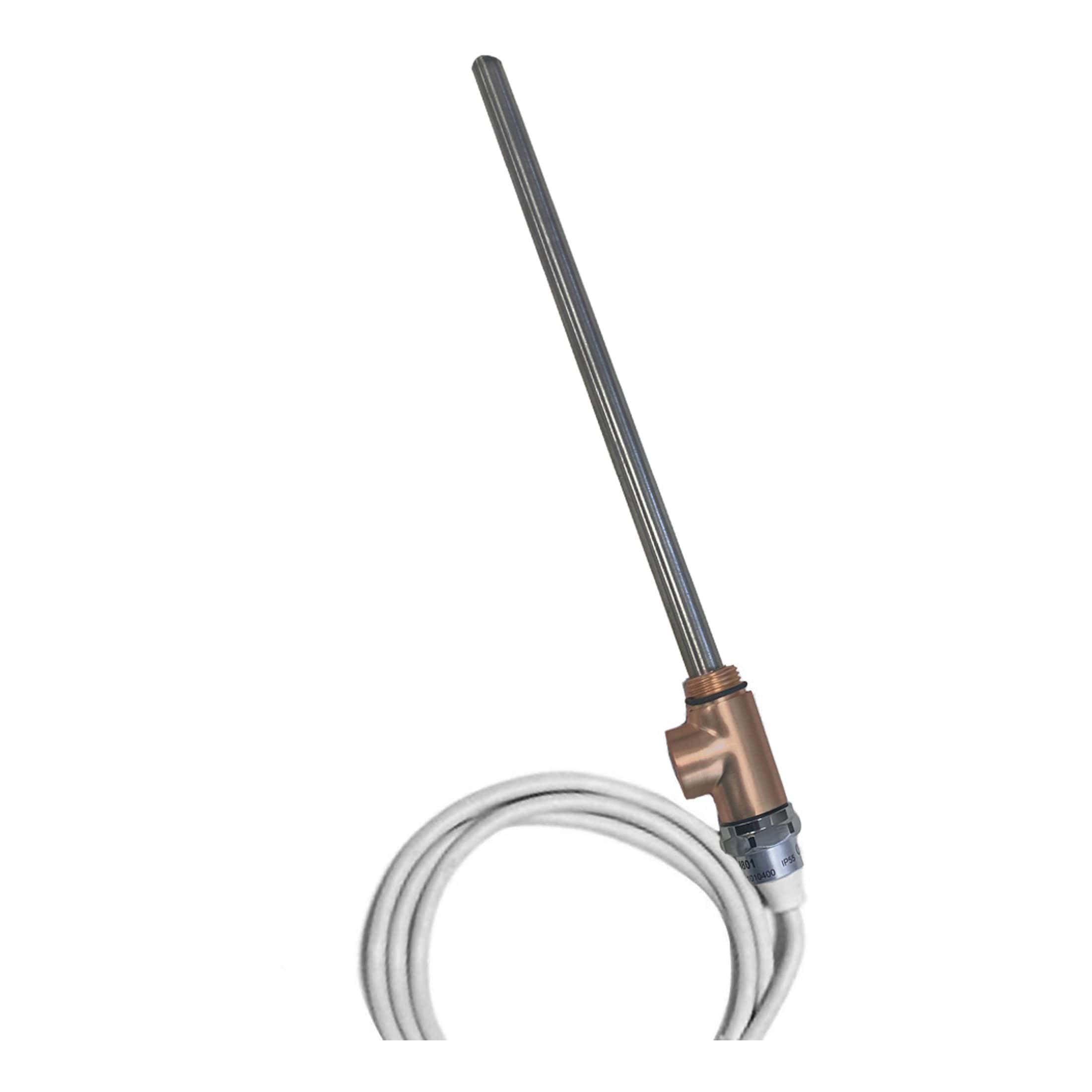 High-quality bathroom bathtub spout and shower arm, copper and chrome finish, durable plumbing fixture for modern bathroom installations.