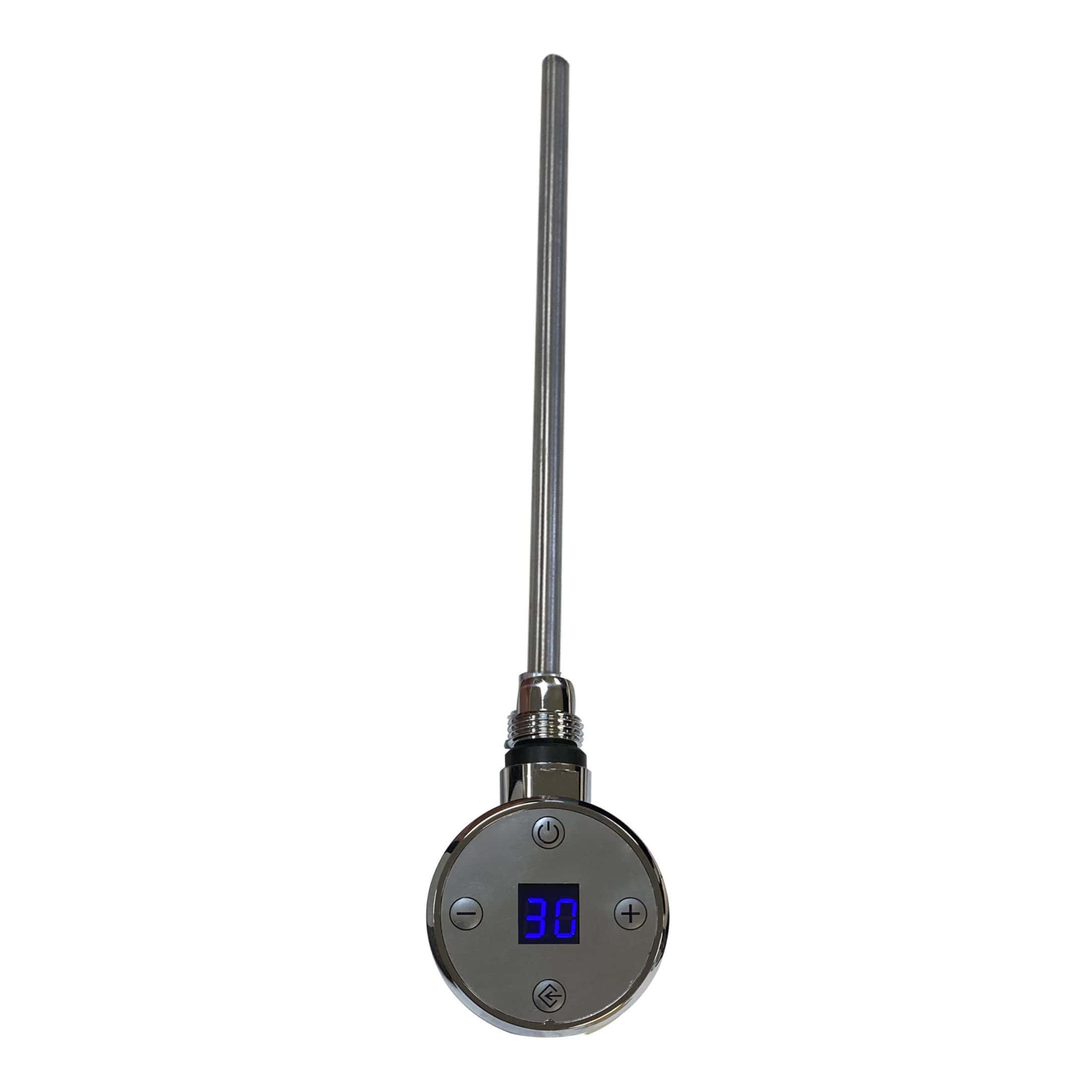 Digital shower control with stainless steel pipe for luxurious bathroom plumbing.