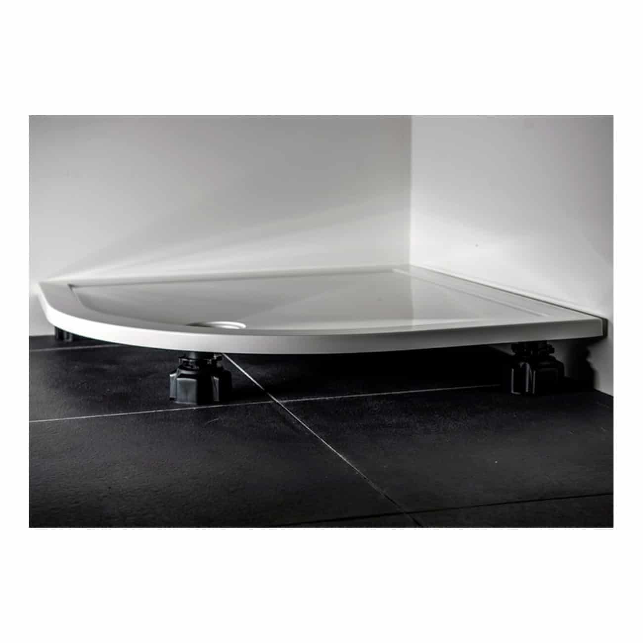 Polished modern shower tray with sleek white finish, designed for contemporary bathroom aesthetics and easy cleaning, ideal for installing discreet shower enclosures.