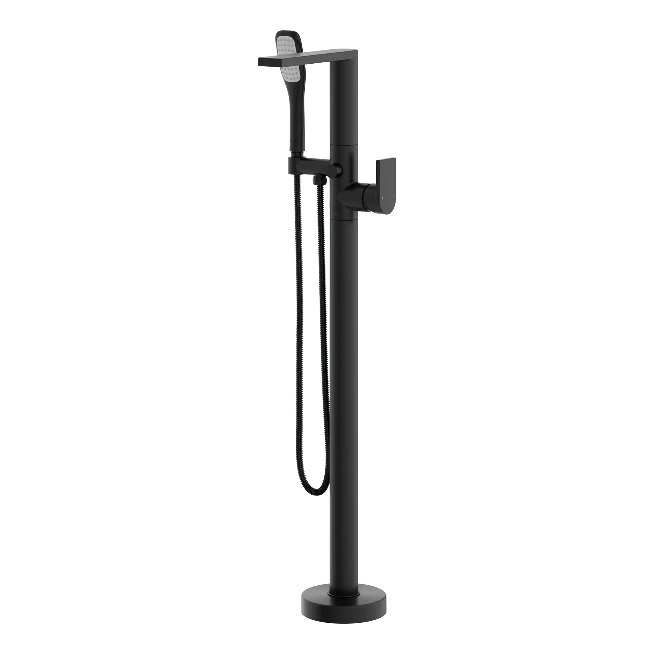 Flexible black bathroom shower column with handheld showerhead, ideal for modernised and accessible bathroom design.