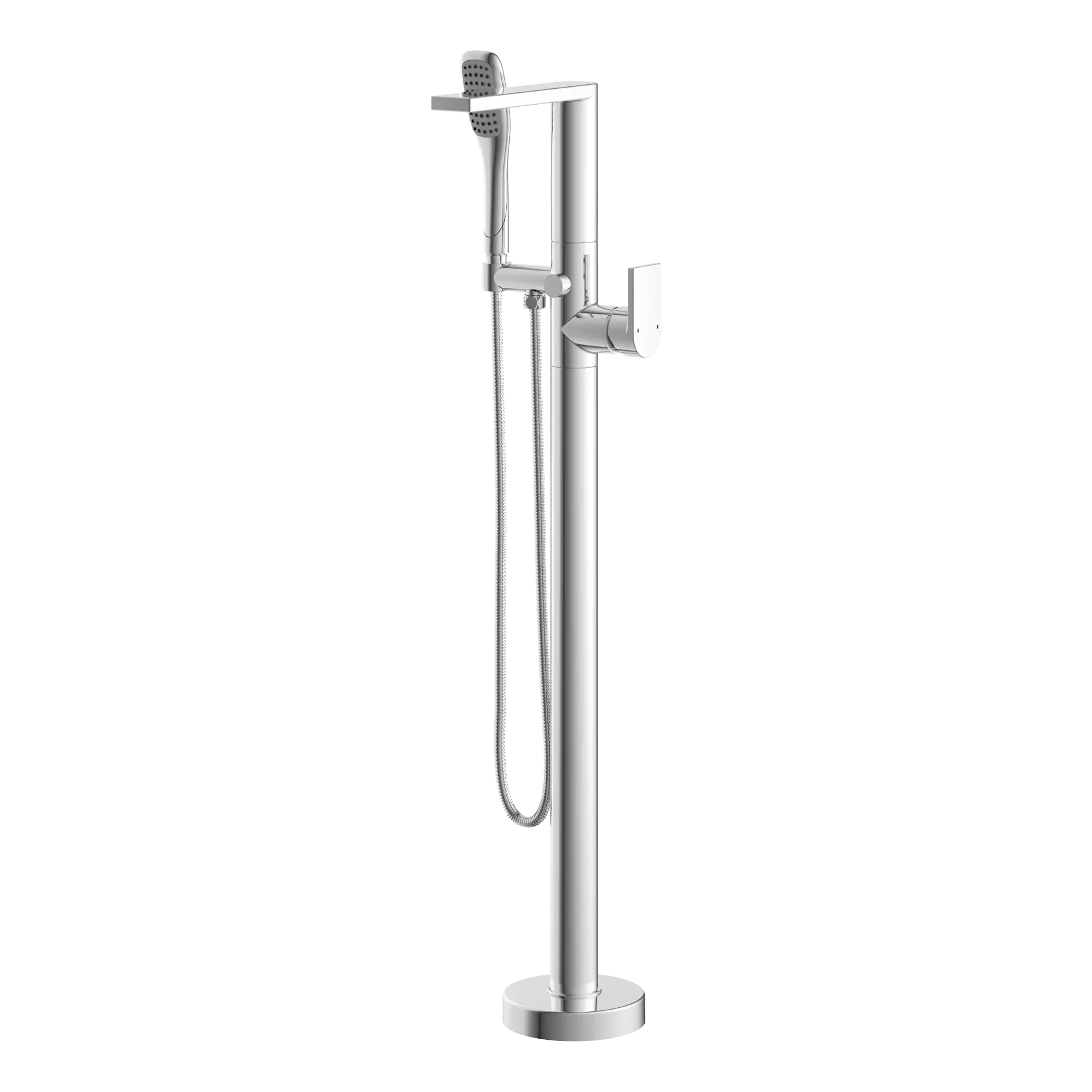 Flexible shower hose with adjustable height for modern bathroom installations. Perfect for accessible and stylish Bubly Bathrooms shower solutions.