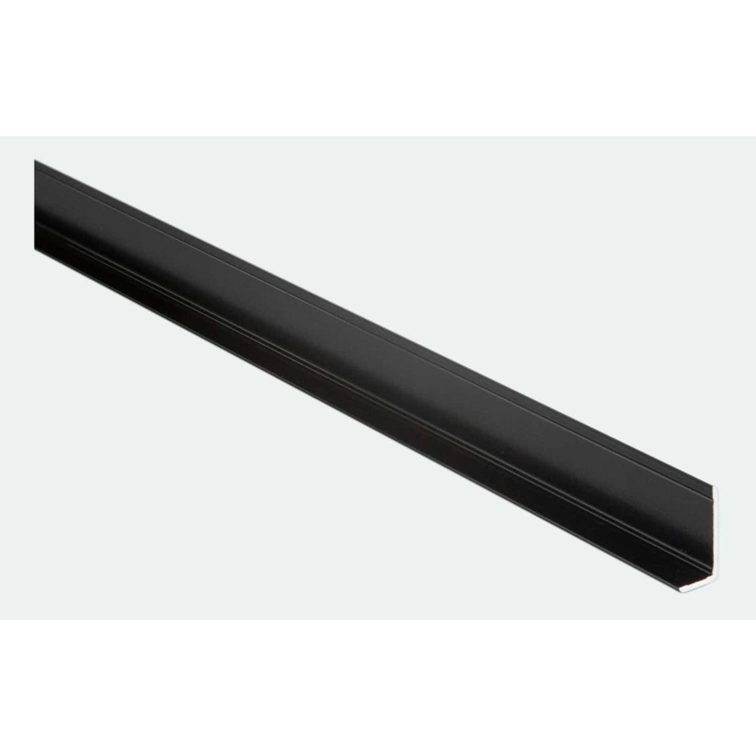 Sleek black bathroom trim moulding for modern minimalist bathroom designs. Durable and stylish, perfect for finishing edges around showers, baths, or fixtures in contemporary bathrooms.