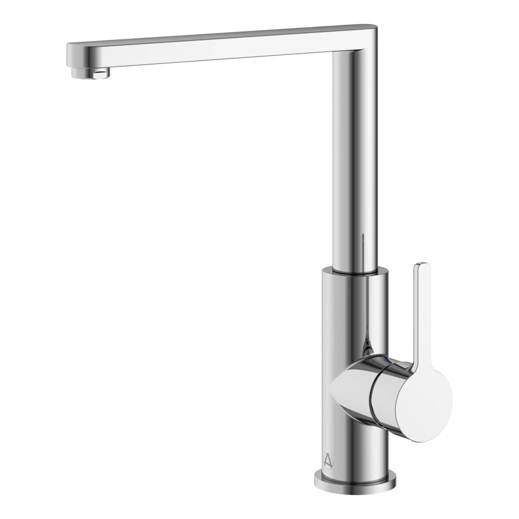 High-quality chrome kitchen tap with a modern, sleek design, ideal for contemporary bathrooms and kitchens, featuring easy control and durable construction.