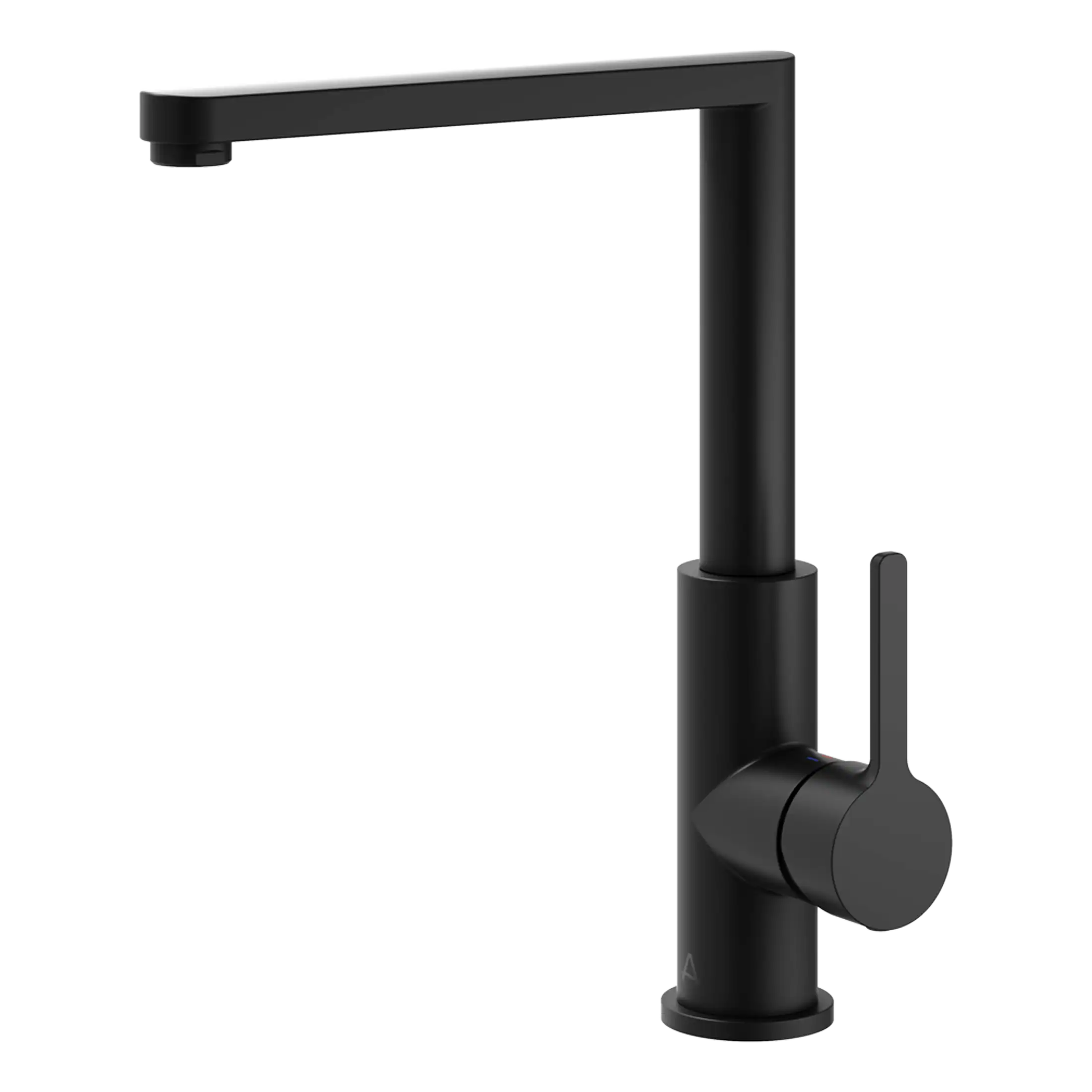 Sleek black modern kitchen tap with a matte finish and single lever design, ideal for contemporary bathrooms and kitchens.