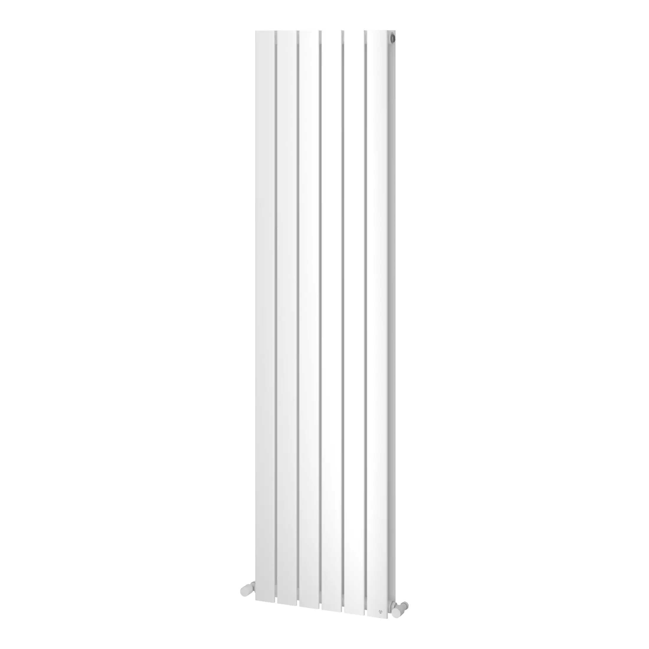 Vertical aluminium radiator in a modern bathroom setting, enhancing heating efficiency and style with slimline design. Suitable for contemporary bathroom decor.